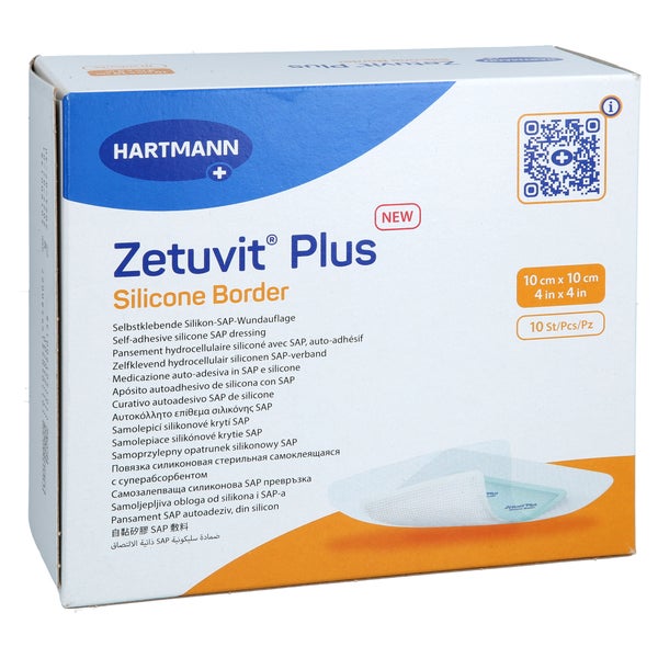 Zetuvit Plus Silicone Border Steril 10x10 Cm 10 St