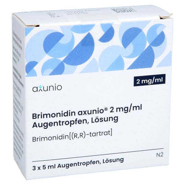 Brimonidin Axunio 2 Mg/ml Augentropfen Lösung 3X5 ml