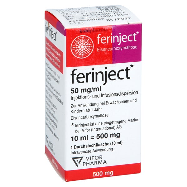 Ferinject 50 Mg Eisen/ml Inj.-/inf.-dispers.500mg 1X10 ml