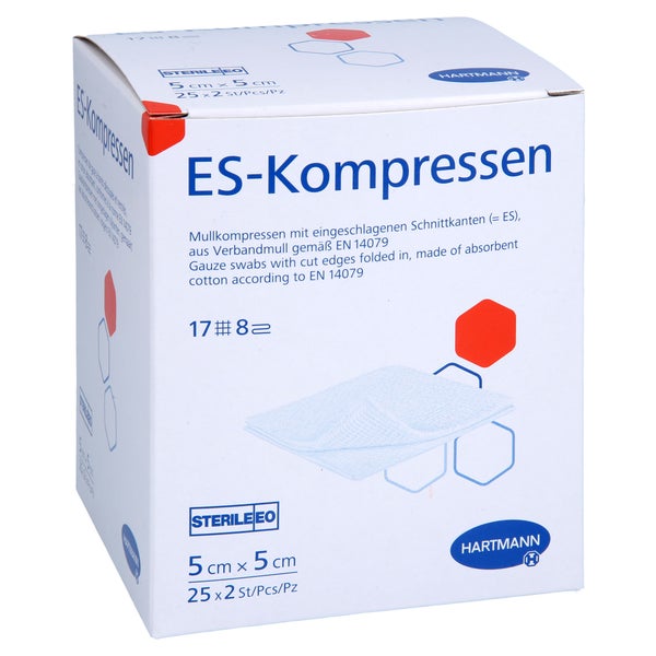 Es-kompressen Steril 5x5 Cm 8fach 25X2 St