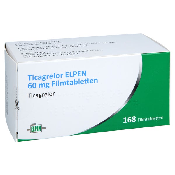 Ticagrelor Elpen 60 Mg Filmtabletten 168 St