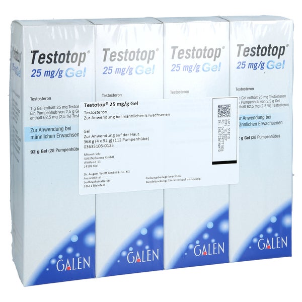 Testotop 25 Mg/g Gel 62,5 Mg/pumpenhub 4X92 g