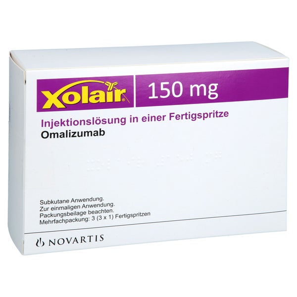 Xolair 150 Mg Injektionslösung I.e.fertigspritze 3X1 St