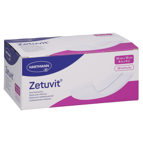 Zetuvit Saugkompressen Unsteril 10x10 Cm 30 St