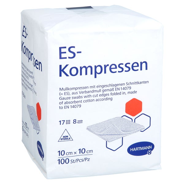 Es-kompressen Unsteril 10x10 Cm 8fach 100 St