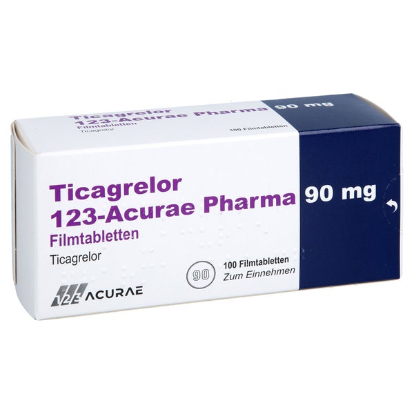 Ticagrelor 123-acurae Pharma 90 Mg Filmtabletten 100X1 St
