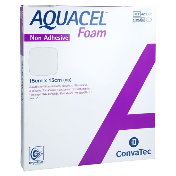 Aquacel Foam Nicht Adhäsiv 15x15 Cm Verband 5 St
