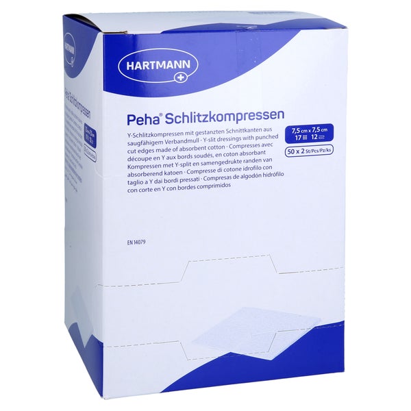 Peha Schlitzkompressen 7,5x7,5 Cm Steril 50X2 St