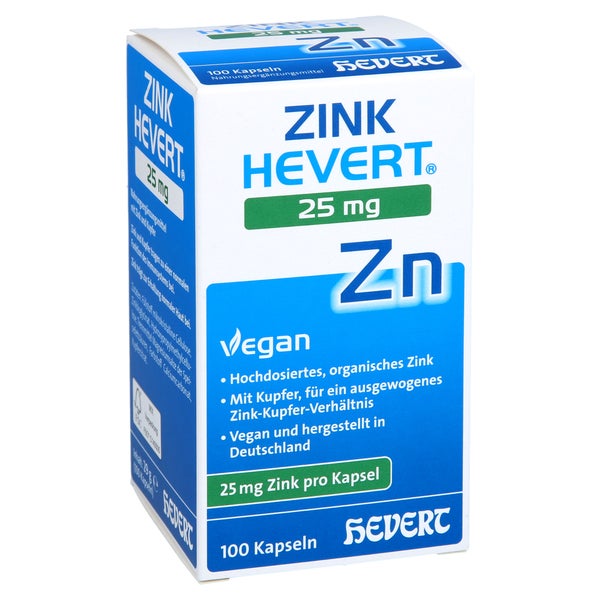 Zink Hevert 25 Mg Kapseln 100 St