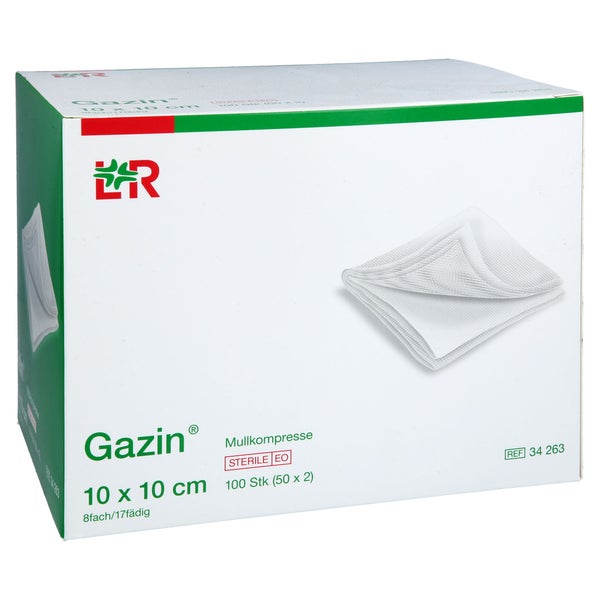 Gazin Mullkomp.10x10 Cm Steril 8fach 50X2 St