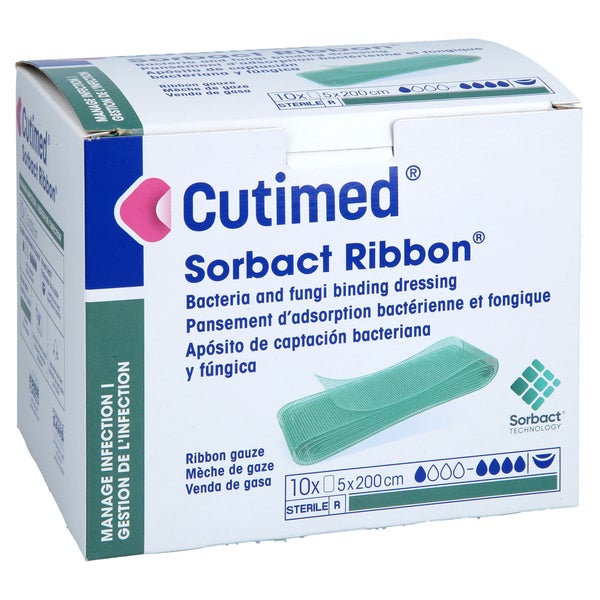 Cutimed Sorbact Tamponaden Ribbon 5x200 Cm 10 St