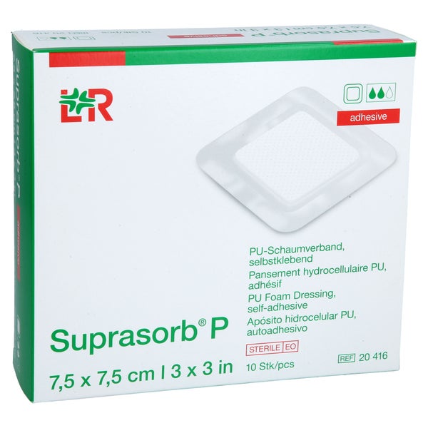 Suprasorb P Pu-schaumv.selbstklebend 7,5x7,5 Cm 10 St