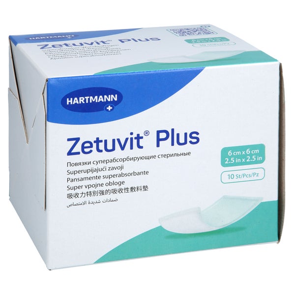 Zetuvit Plus Extrastarke Saugkompr.steril 6x6 Cm 10 St