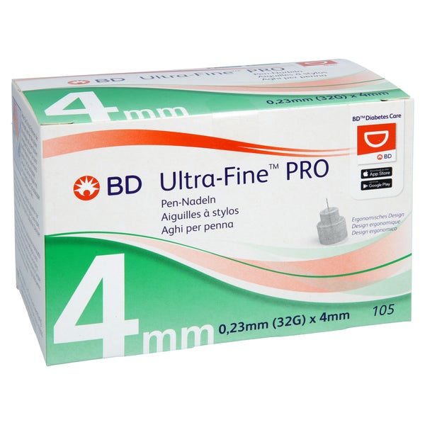 Bd Ultra-fine Pro Pen-nadeln 4 Mm 32 G 0,23 Mm 105 St
