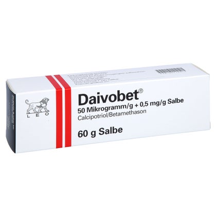 DAIVOBET 50 Mikrogramm/g + 0,5 mg/g Salbe 60 g kaufen mit E-Rezept | medpex