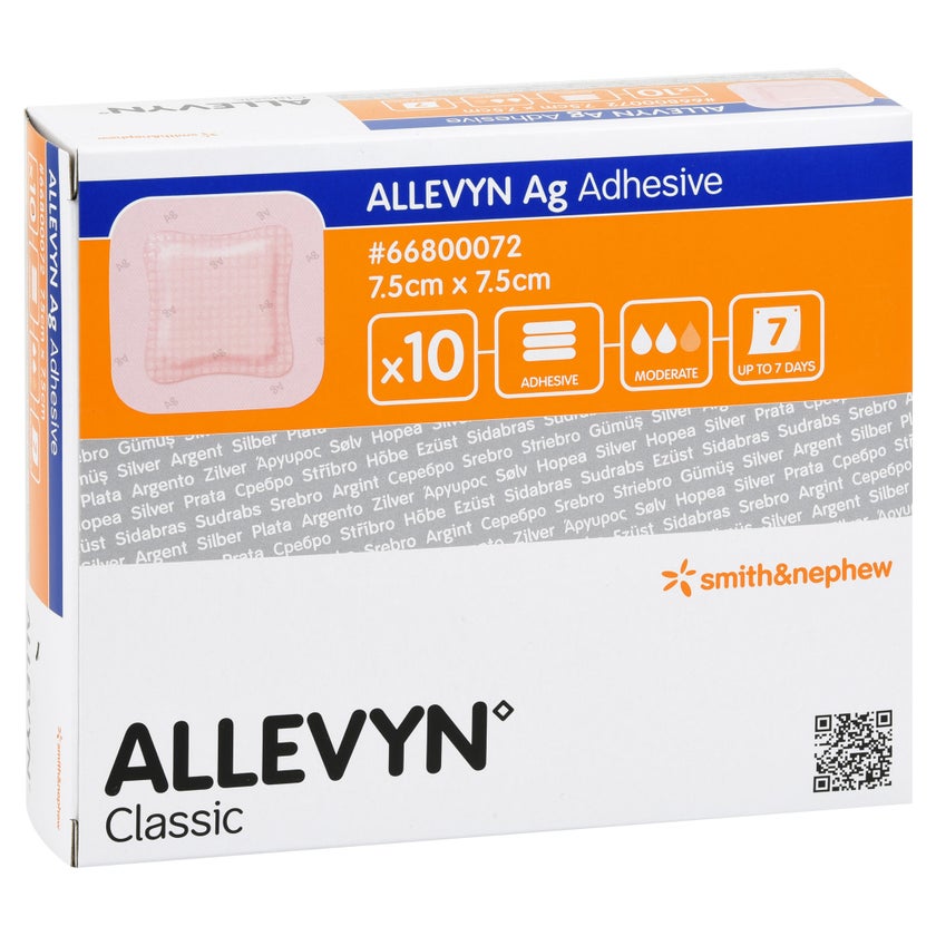 Allevyn Ag Adhesive 7,5x7,5 cm Wundverba 10 St