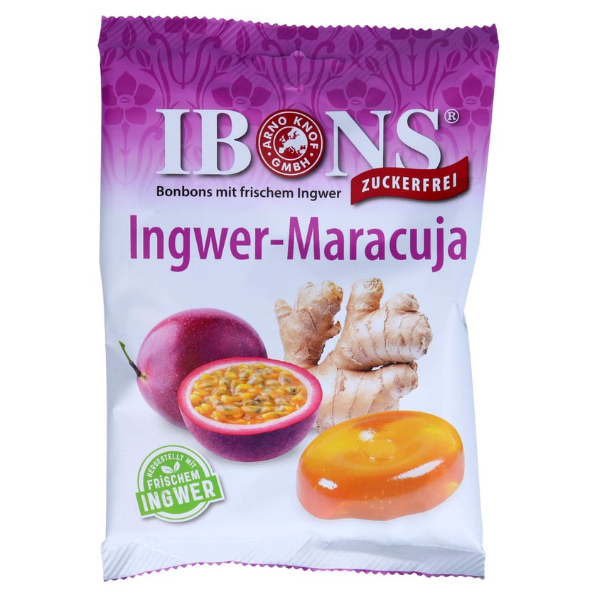 Ibons Ingwer Maracuja o.Zucker Tüte Luts 75 g