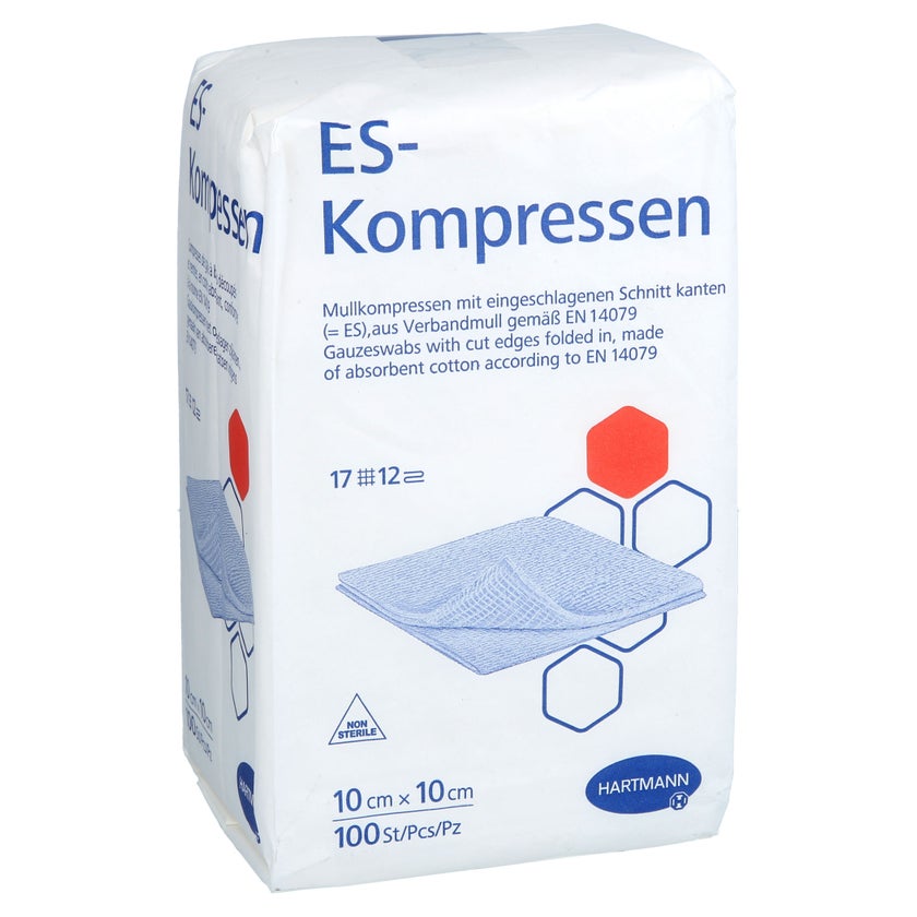 Es-kompressen Unsteril 10x10 cm 12fach 100 St