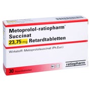 METOPROLOL-ratiopharm Succinat 23,75mg Retardtabl. 30 St