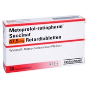 METOPROLOL-ratiopharm Succinat 47,5 mg Retardtabl. 30 St