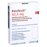 Ferrlecit 62,5 mg Inj.Lsg.bzw.Konz.Her.I 6X5 ml