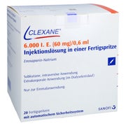 CLEXANE 6.000 I.E. 60mg/0,6ml ILO F.Sp.+Sich-Sys. 20 St