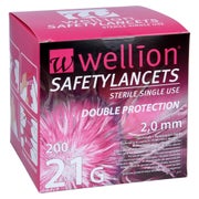 Produktabbildung: Wellion Safetylancets 21 G 2 mm Sicherhe 200 St