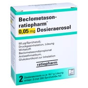 BECLOMETASON-ratiopharm 0,05mg Dosieraer.2x200 Hub 2 St