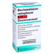 BECLOMETASON-ratiopharm 0,20mg Dosieraer.200 Hub 1 St