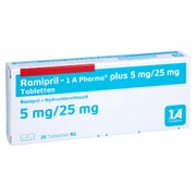 RAMIPRIL-1A Pharma plus 5 mg/25 mg Tabletten 20 St