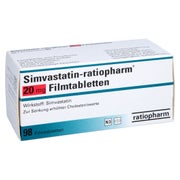 SIMVASTATIN-ratiopharm 20 mg Filmtabletten 98 St