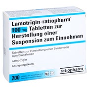 LAMOTRIGIN-ratiopharm 100 mg Tbl.z.H.e.Sus.z.Einn. 200 St