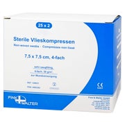 Vlieskompressen Steril 7,5x7,5 cm 4fach 25X2 St