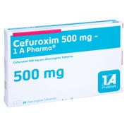 CEFUROXIM 500 mg-1A Pharma überzogene Tabletten 20 St