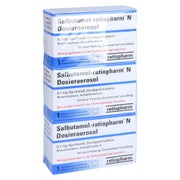 SALBUTAMOL-ratiopharm N 3x200 Hub Dosieraerosol 3 St