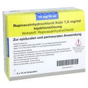 ROPIVACAINHYDROCHLORID Kabi 7,5 mg/ml Inj.-Lsg. 5X10 ml