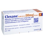 CLEXANE 8.000 I.E. 80mg/0,8ml Inj.-Lsg.i.e.F.-Sp. 10 St