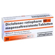 DICLOFENAC-ratiopharm 50 mg magensaftres.Tabl. 20 St