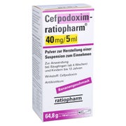 CEFPODOXIM-ratiopharm 40 mg/5 ml TS Plv.Sus.-Hst. 100 ml