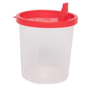 Urinbecher 125 ml gradu.beschr.roter Sch 1 St