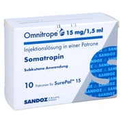 OMNITROPE 15 mg/1,5 ml Injektionslösung f.SurePal 10 St