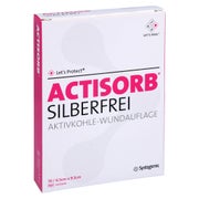 Actisorb Silberfrei 6,5x9,5 cm Aktivkohl 10 St