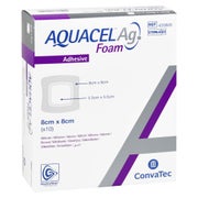Aquacel Ag Foam adhäsiv 8x8 cm Verband 10 St