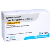 EMTRICITABIN/Tenofovirdisoproxil Mylan 200/245 mg 90 St
