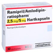 RAMIPRIL/Amlodipin-ratiopharm 2,5 mg/5 mg Hartkps. 30 St
