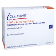 CLEXANE 6.000 I.E. 60mg/0,6ml Inj.-Lsg.i.e.F.-Sp. 50 St