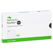 Exufiber Ag+ 4,5x10 cm gelbild.Faserverb 10 St