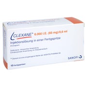CLEXANE 6.000 I.E. 60mg/0,6ml Inj.-Lsg.i.e.F.-Sp. 10 St