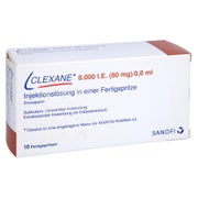 CLEXANE 8.000 I.E. 80mg/0,8ml Inj.-Lsg.i.e.F.-Sp. 10 St