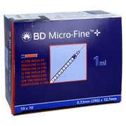 BD Micro-fine+ Insulinspr.1 ml U100 0,33 100 St